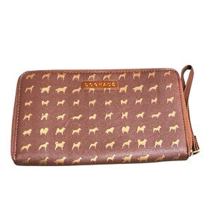 Doghaus Dog Silhouette Gold Brown Wallet Wristlet